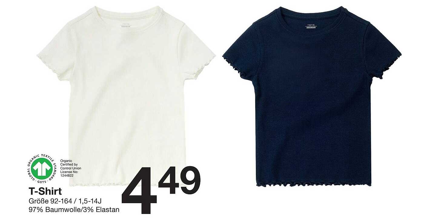 T-Shirt für Kinder – 97% Baumwolle, 3% Elasthan