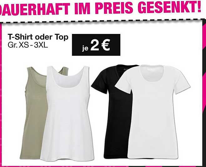 T-Shirt oder Top Gr. XS - 3XL je 2 €