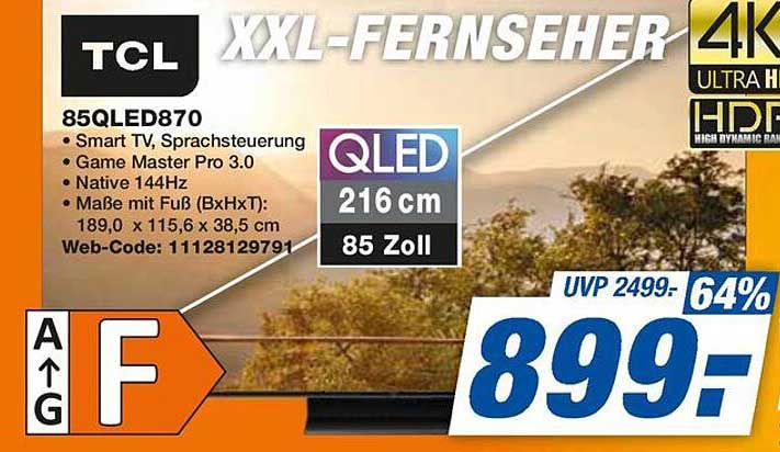 TCL 85QLED870 XXL-Fernseher 85 Zoll