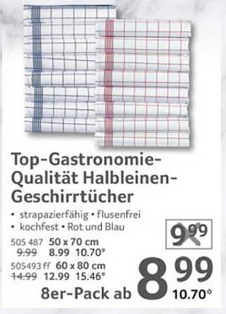 Top-Gastronomie-Qualität Halbleinen-Geschirrtücher - 8er-Pack ab 8,99 €