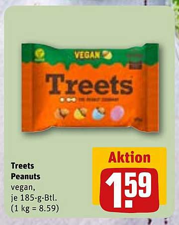 Treets Peanuts vegan, je 185-g-Btl.