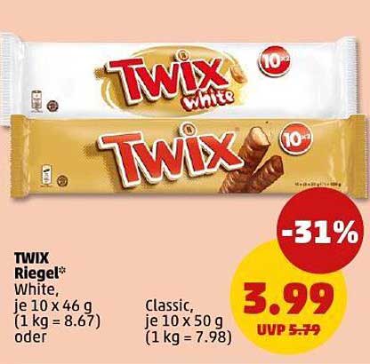 TWIX Riegel - White und Classic im Angebot