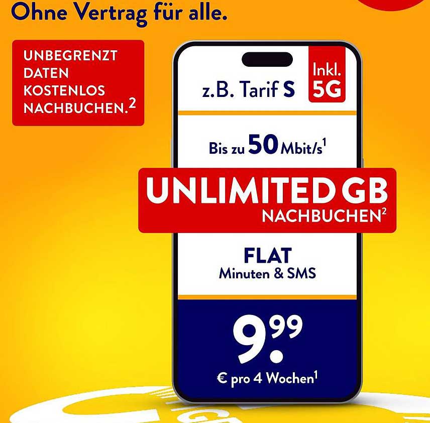 Unlimited GB Nachbuchen mit Tarif S – 5G inklusive!