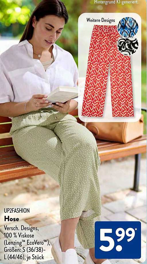 UP2FASHION Hose - Verschiedene Designs, 100 % Viskose