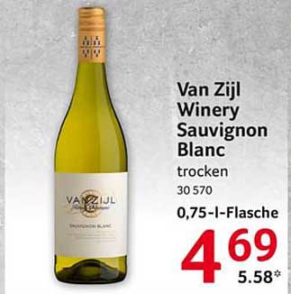 Van Zijl Winery Sauvignon Blanc trocken 0,75-l-Flasche