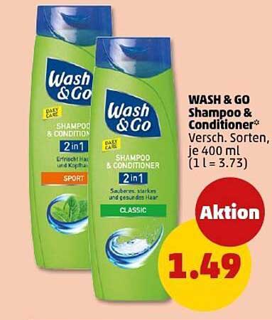 WASH & GO Shampoo & Conditioner, versch. Sorten, je 400 ml