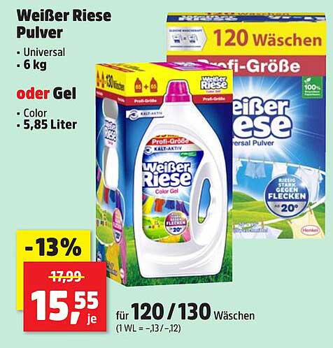 Weißer Riese Pulver Universal oder Gel