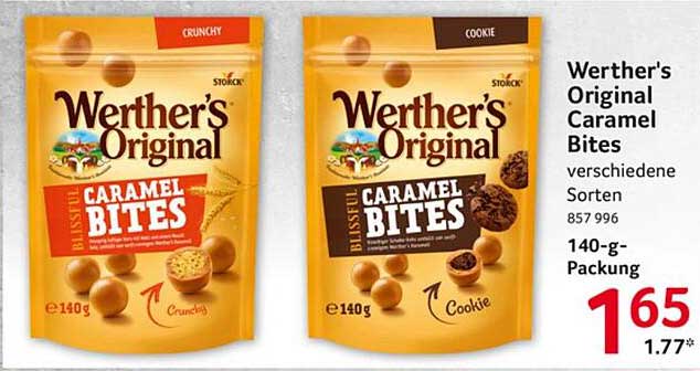 Werther's Original Caramel Bites - Verschiedene Sorten 140-g-Packung