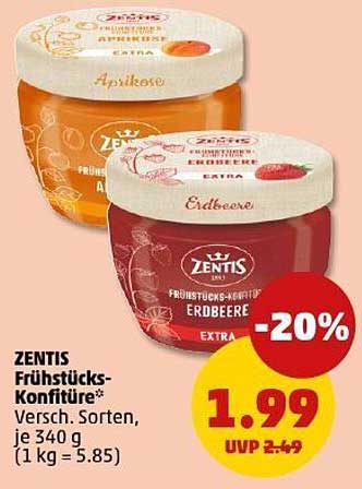 ZENTIS Frühstücks-Konfitüre: Erdbeere & Aprikose 340 g