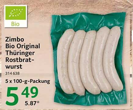 Zimbo Bio Original Thüringer Rostbratwurst