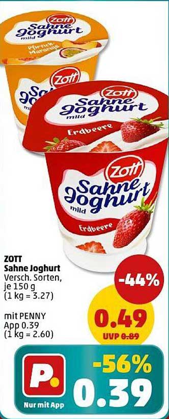 Zott Sahne Joghurt Erdbeere 150g