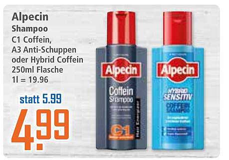 Alpecin Shampoo C1 Coffein, A3 Anti-Schuppen oder Hybrid Coffein 250ml Flasche