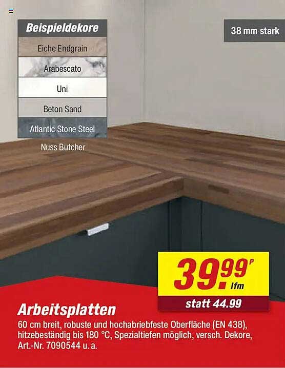 Arbeitsplatten 60 cm breit