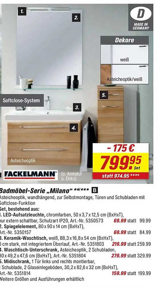 Badmöbel-Serie „Milano“