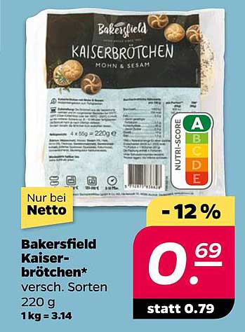 Bakersfield Kaiserbrötchen - 12% reduziert