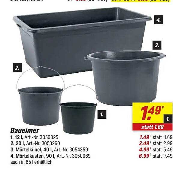 Bau-eimer ab 1,49€