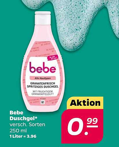 Bebe Duschgel - Granatenfrisch, spritziges Duschgel 250 ml