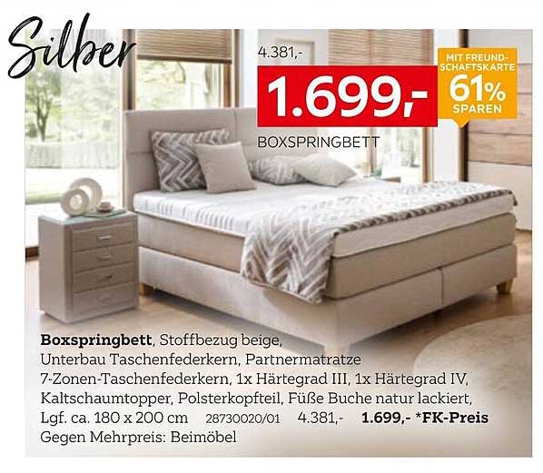 Bietet luxuriösen Schlafkomfort mit dem XXXLutz Boxspringbett für nur 1.699,-