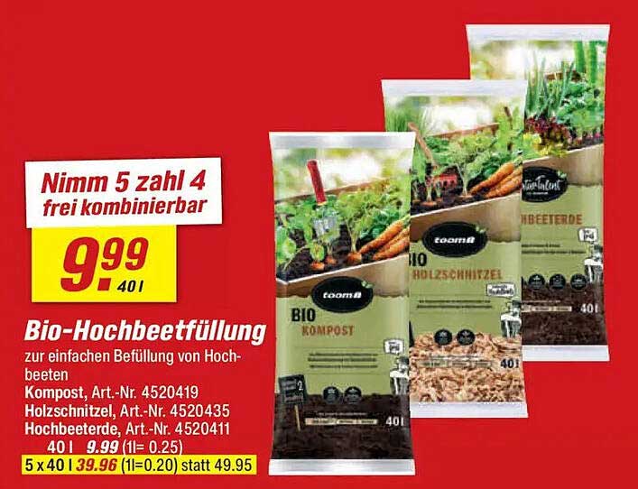 Bio-Hochbeetfüllung zur einfachen Befüllung von Hochbeeten