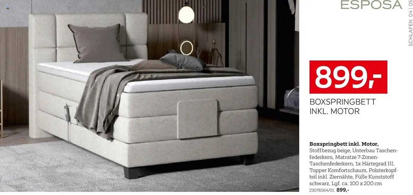 BOXSPRINGBETT INKL. MOTOR