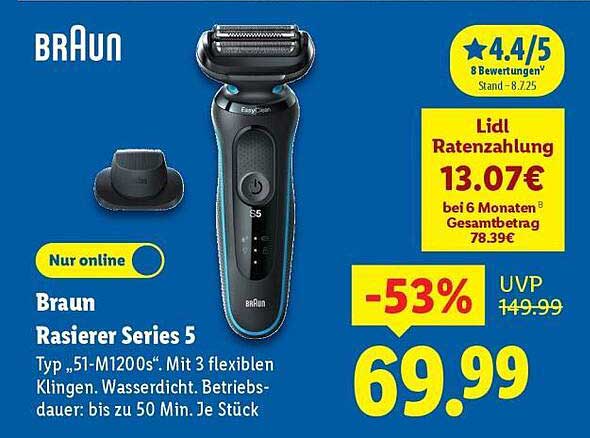 Braun Rasierer Series 5 Typ '51-M1200s' - Nur online