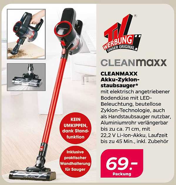 CLEANMAXX Akku-Zyklonstaubsauger