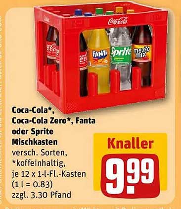 Coca-Cola*, Coca-Cola Zero*, Fanta oder Sprite Mischkasten