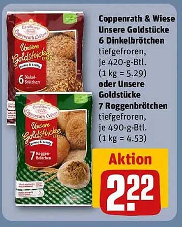 Coppenrath & Wiese Unsere Goldstücke 6 Dinkelbrötchen oder 7 Roggenbrötchen