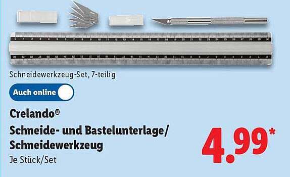 Crelando® Schneide- und Bastelunterlage/Schneidewerkzeug, 7-teilig