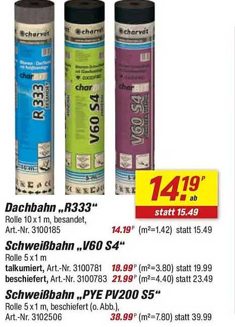 Dachbahn „R333“ – Rolle 10 x 1 m, besandet