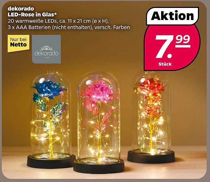 dekorado LED-Rose in Glas*