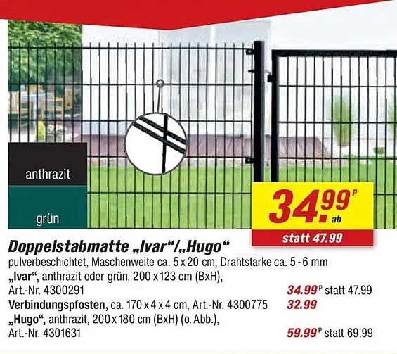 Doppelstabmatte „Ivar“ und „Hugo“