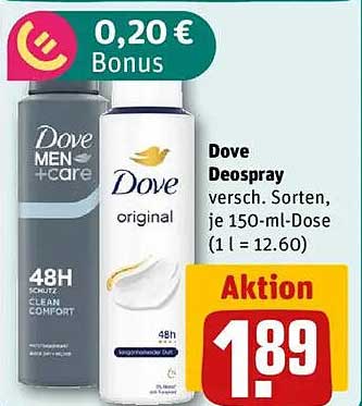 Dove Deospray, 150 ml, verschiedene Sorten