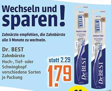 Dr. BEST Zahnbürste Hoch-, Tief- oder Schwingkopf
