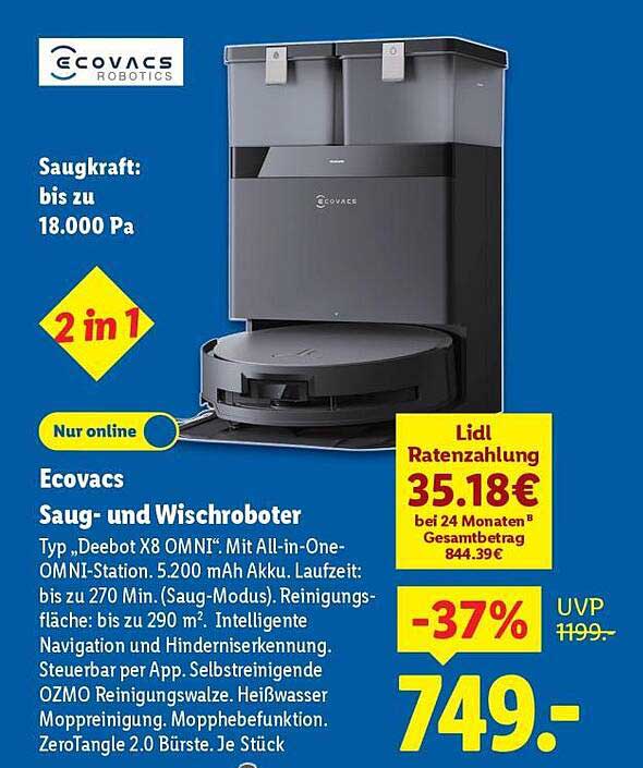 Ecovacs Saug- und Wischroboter Deebot X8 OMNI