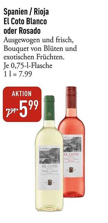 El Coto Blanco oder Rosado - Rioja-Wein im Angebot