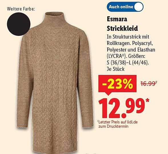 Esmara Strickkleid mit Rollkragen