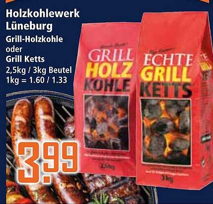Grill-Holzkohle oder Grill Ketts – 2,5kg / 3kg Beutel