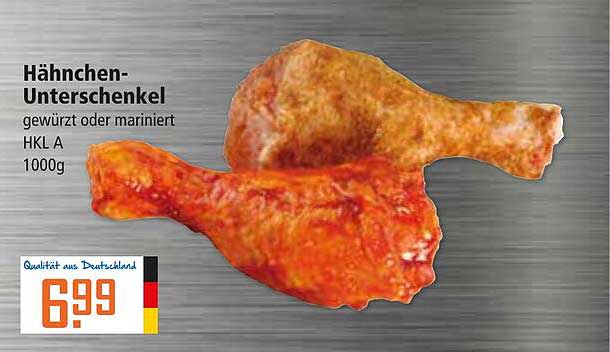 Hähnchen-Unterschenkel gewürzt oder mariniert HKL A 1000g