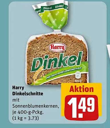 Harry Dinkelschnitte mit Sonnenblumenkernen, je 400-g-Pckg.