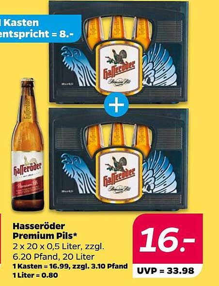 Hasseröder Premium Pils - 2x 20 x 0,5 Liter