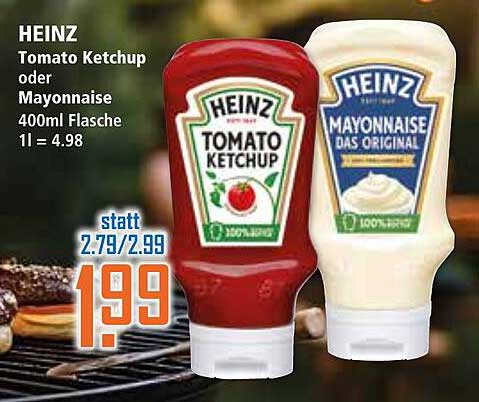 HEINZ Tomaten Ketchup oder Mayonnaise 400ml Flasche