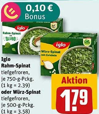 Iglo Rahm-Spinat oder Würz-Spinat – jetzt im Angebot!