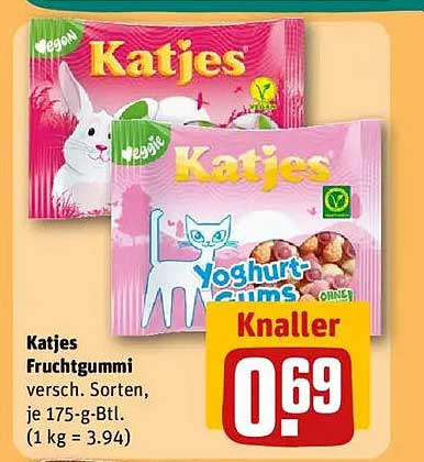 Katjes Fruchtgummi – verschiedene Sorten, je 175-g-Btl.