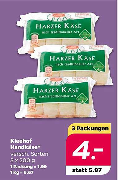Kleehof Handkäse - 3 x 200 g