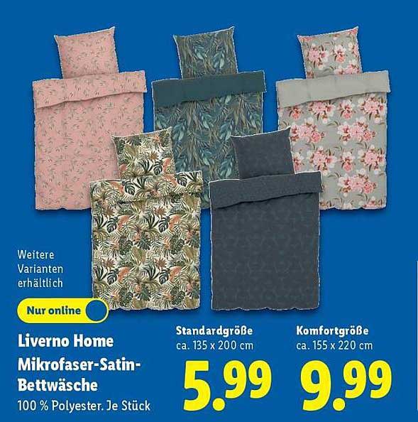 Liverno Home Mikrofaser-Satin-Bettwäsche