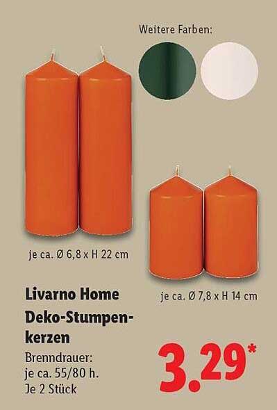 Livorno Home Deko-Stumpenkerzen