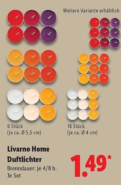 Livorno Home Duftlichter – 6 Stück oder 18 Stück – der perfekte Duft für dein Zuhause