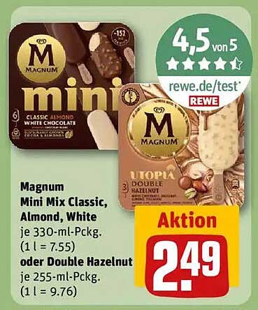 Magnum Mini Mix Classic Almond, White oder Double Hazelnut