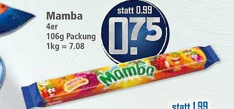 Mamba 4er Packung - Fruchtige Kaubonbons
